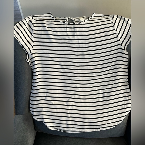 H&M Womens Cap Sleeve Striped Top Black and White Size 14 - Picture 1 of 6